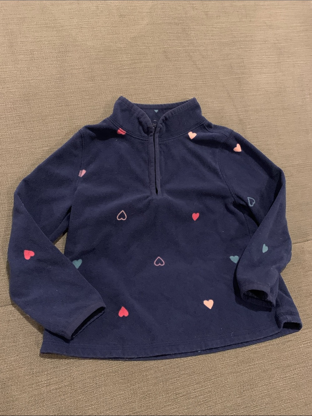 OshKosh B'gosh Navy Fleece Pullover with Heart Accents